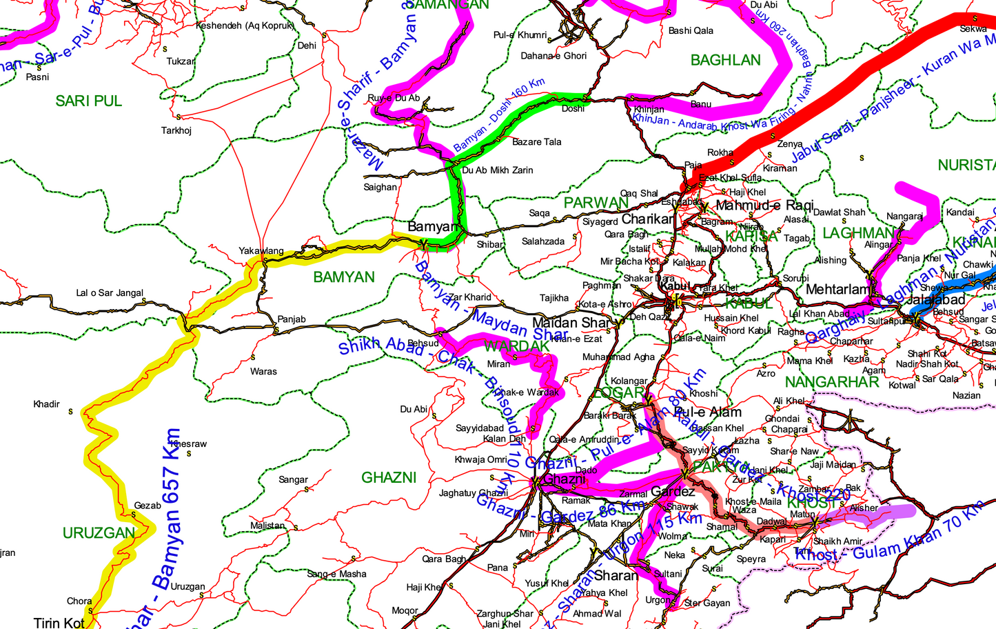 Afghanistan Tentative Road Alignments