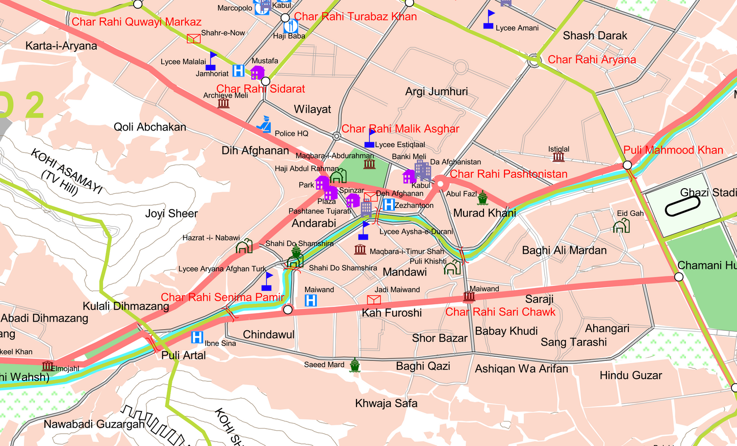 Kabul City Map
