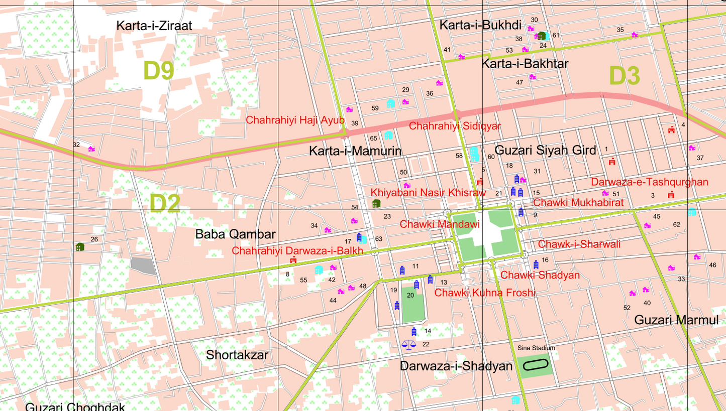 Mazar-e-Sharif City Location of Offices